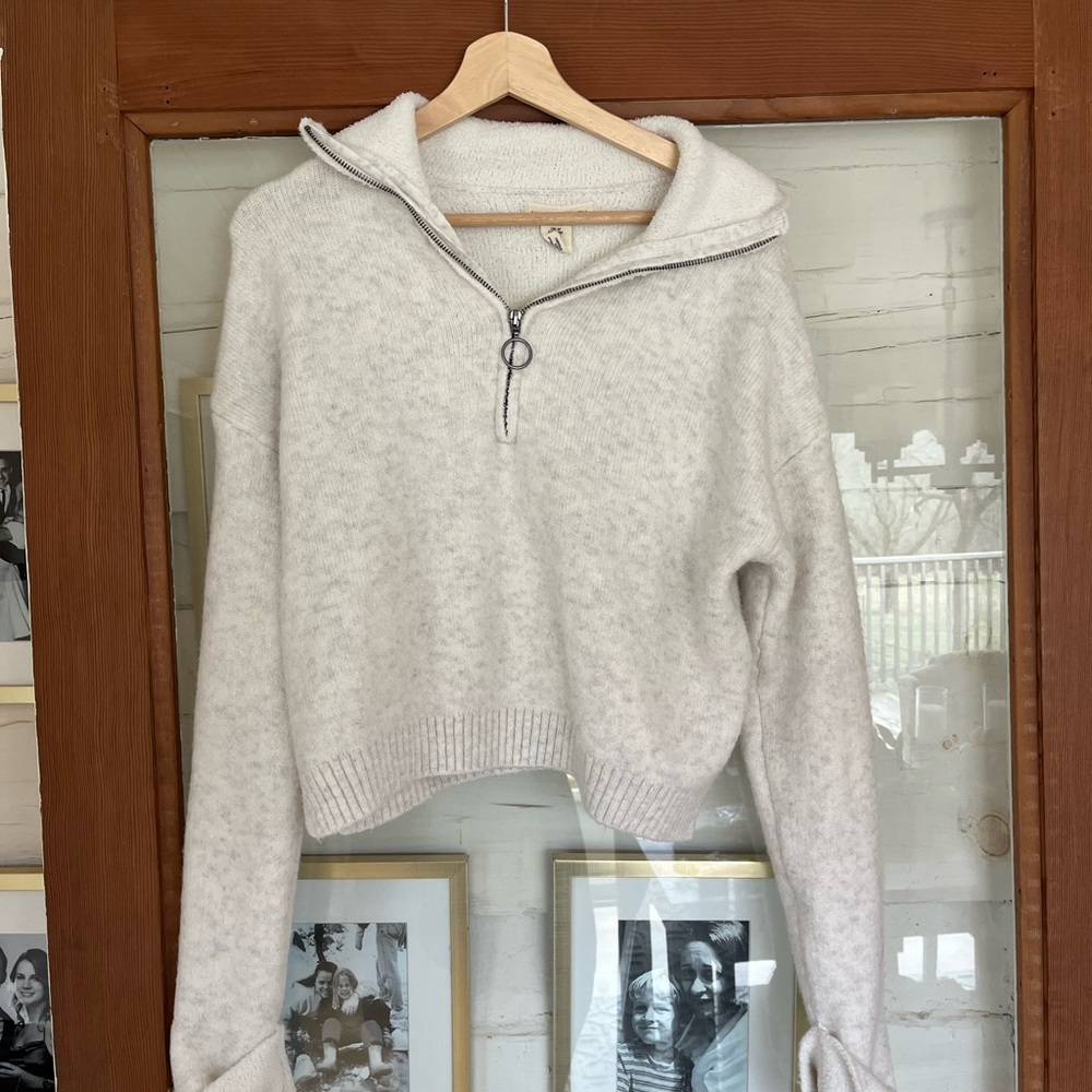 Cozy White Half-Zip Sweater